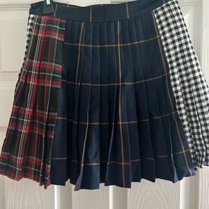 Zara plaid paneled mini pleated skirt size small
